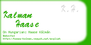 kalman haase business card